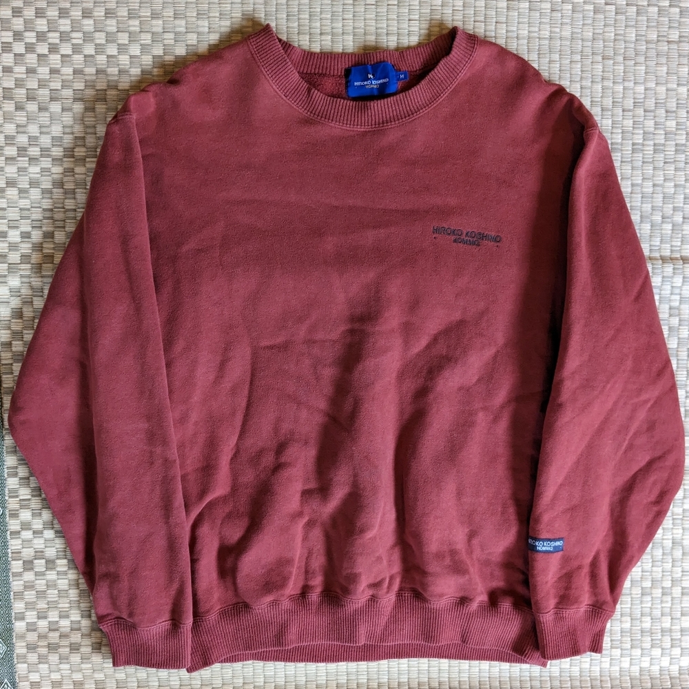 RARE Hiroko Koshino Big Logo Heavyweight Sweatshirt Red Men's Size Medium
